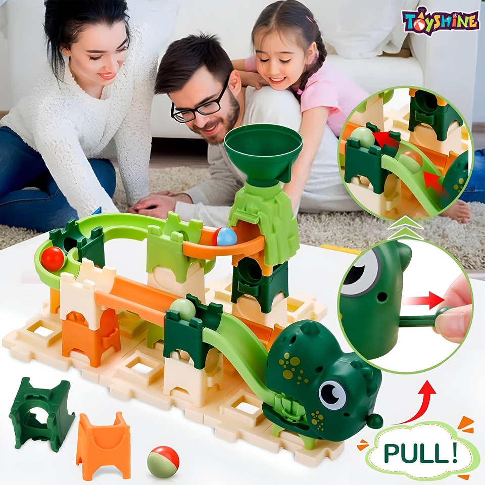 Toyshine 40 Piece Rainbow Riders Ball Dash Track DIY Building Block Set | Multicolor Assembled Track for Fun & Development Toy for Kids 3+ Years