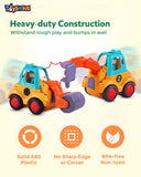 Toyshine Pack of 4 Friction Powered Construction Vehicle Automobile Car Toy Set for Kids 2+Yrs, Multicolor