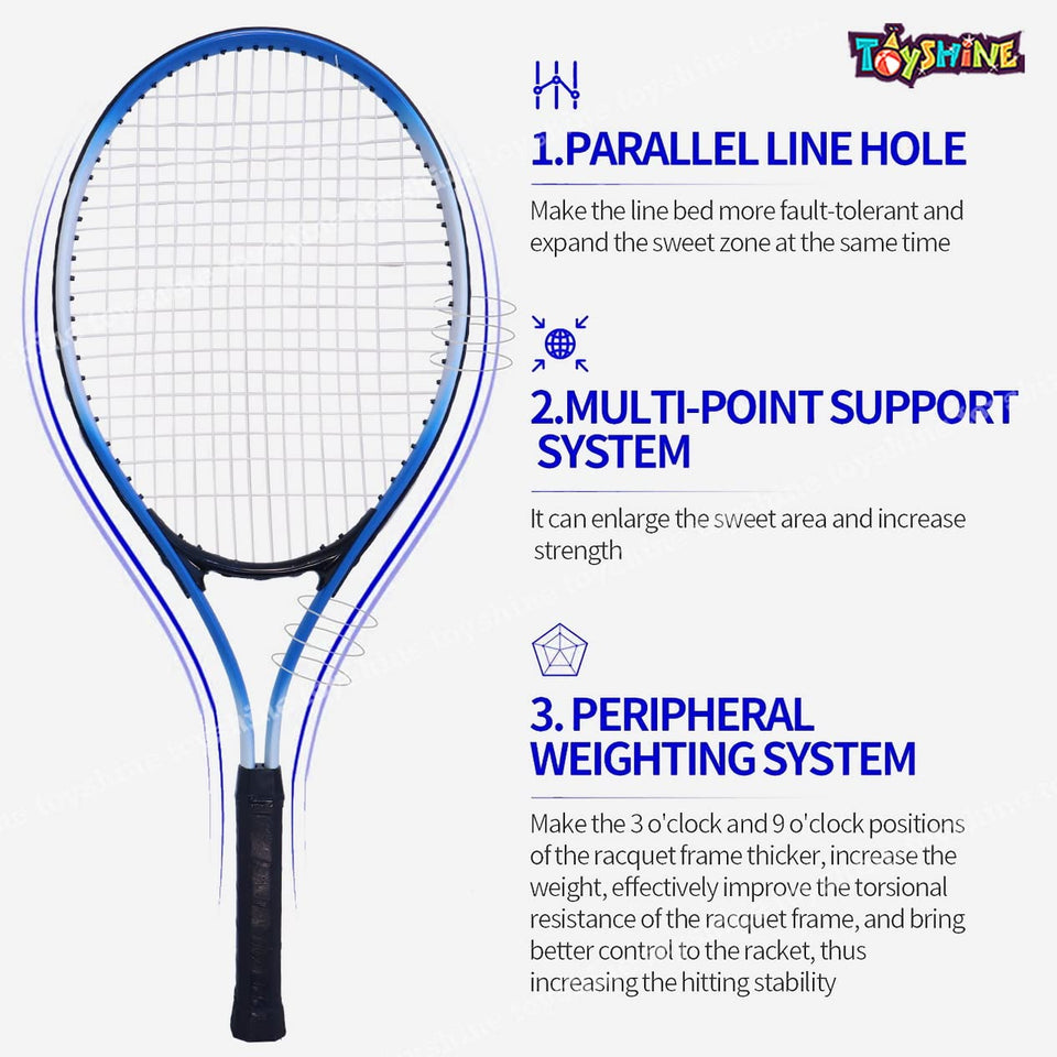 Toyshine Adult Tennis Racket, Super Light Weight Tennis Racquets Shock-Proof and Throw-Proof,Include Tennis Bag Tennis Overgrip- M4 Blue