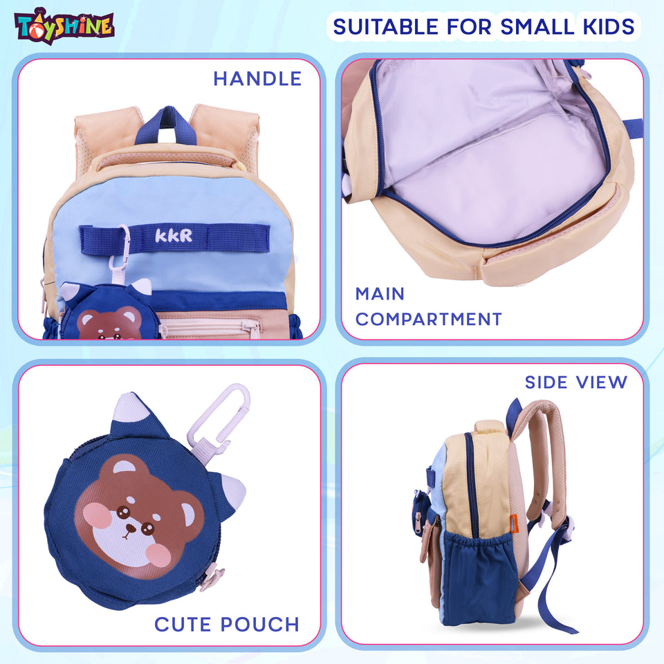 Toyshine 11" Cute Bear Design Kindergarten Backpack for Kids Girls Boys Toddler Backpack Preschool Nursery Travel Bag Picnic Bag, Mini Size - Multi Model B