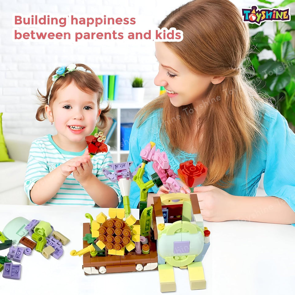 Toyshine Flower Building Blocks Toy kit, Artificial Flowers for Home, Mini Bricks Building Blocks Sets, DIY Decoration Home, Gift for Girls and Boys (752PCS)