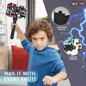 Toyshine Dynamic Design Durable ABS Build Vibrant Color Show Skill Enhancer Ready-to-Play Hammer Dart Gun with Target and Soft Darts Perfect for Indoor and Outdoor Adventures
