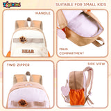 Toyshine 11" Cute Teddy Theme Kindergarten Backpack for Kids Girls Boys Toddler Backpack Preschool Nursery Travel Bag Picnic Bag, Mini Size - Brown