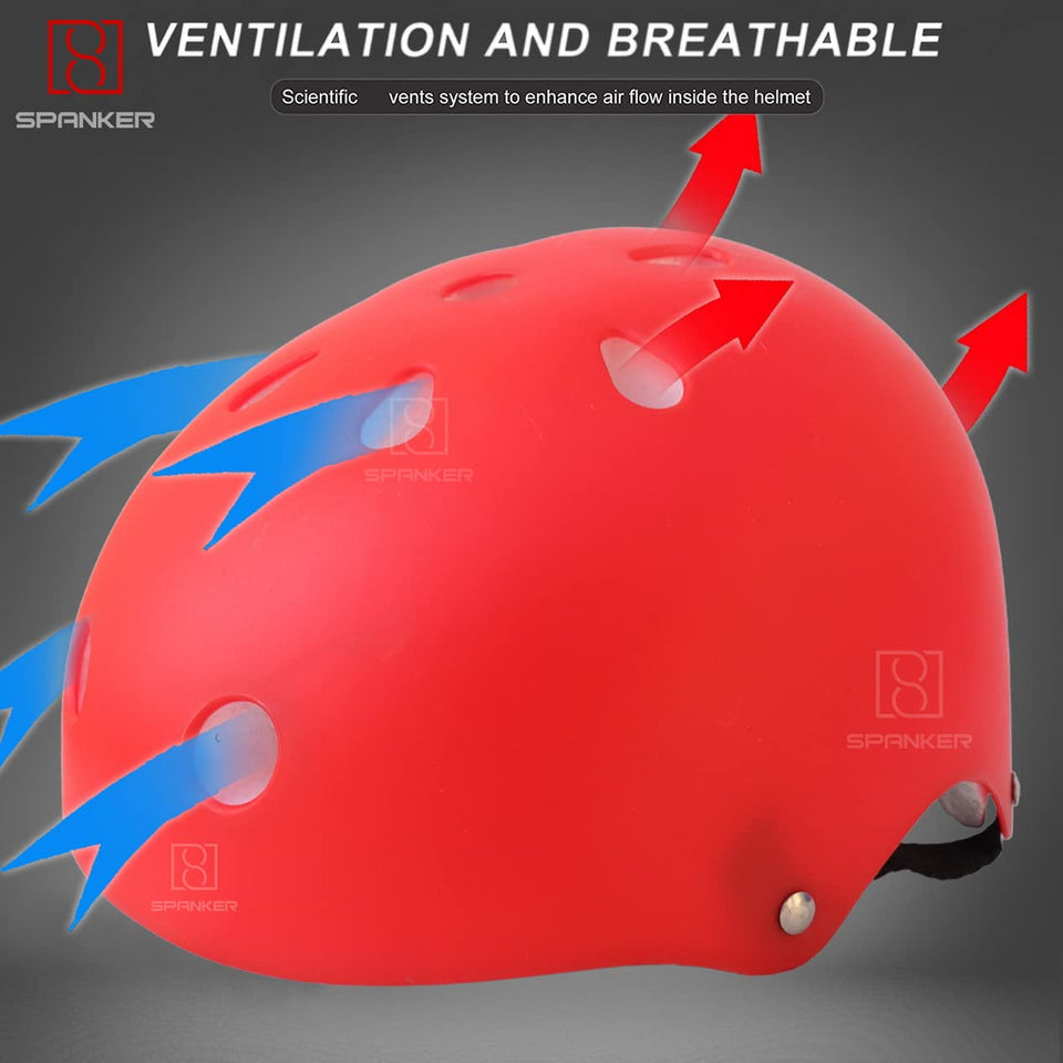 Toyshine Kids Bike Helmet with Tough and Lightweight Shell, Road Cycling, Sports, Skating Helmets with Adjustable - Red SSTP