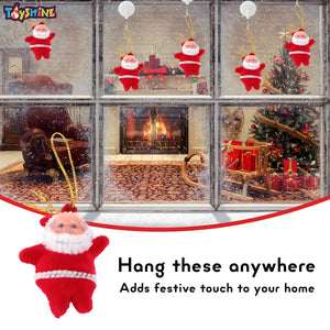 Toyshine 6 Pc Cute Mini Santa Claus Christmas Tree Hanging Decorations Xmas Tree Ornaments Santa Claus Toy Doll for Kids & Christmas Decor