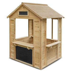 Toyshine Wooden Cubby House with a Cafe Shop Style Front Gift for Girls Boys 3+ Ages - B