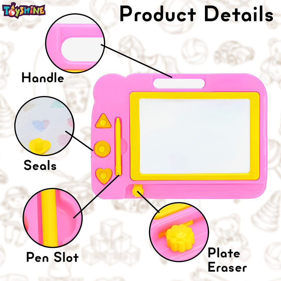 Toyshine Magnetic Slate Toy | Easy-to-Use, Non-Toxic Writing & Drawing Board for Kids | Perfect for Learning to Write, Read, and Draw (Multicolor)