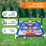 Toyshine 2 in1 Portable Children's Indoor and Outdoor Bean Bag toss Set with 5 Holes for Scoring, 6 pod Bags and 6 Lasso Rings Fun Family Party Games Ideal Gift for Kids 3+