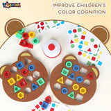 Toyshine Geometric Shape Matching Puzzle Learning Battle Interactive Educational Brainteaser Smart Games Parent Child Interactive Toys for Kids 3+