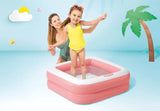 Toyshine Square Inflatable Kids Pool Bath Pool Tub, Summer Water Fun Bathing Tub Toy for Kids - 85x 85x 23 Cms- Pink