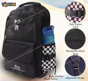 Toyshine Sports Fashion High School College Backpacks for Teen Girls Boys Lightweight Bag-Black