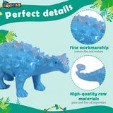 Toyshine Pack of 9 Mid Sized Wild Animal Dinosaur Rubber Play Toy for Kids Baby 3 4 5 6 7 Year Old, Non-Toxic