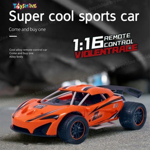 Toyshine Rechageable Hero Smoke Mist Spray Racing Runner Car Toys 2.4 GHz with LED Light and Sound Electric Toy for Kids- Orange