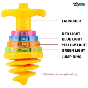 Toyshine 12 Pack Colorful Light & Music Gyro Peg-Top Spinning Tops Kid