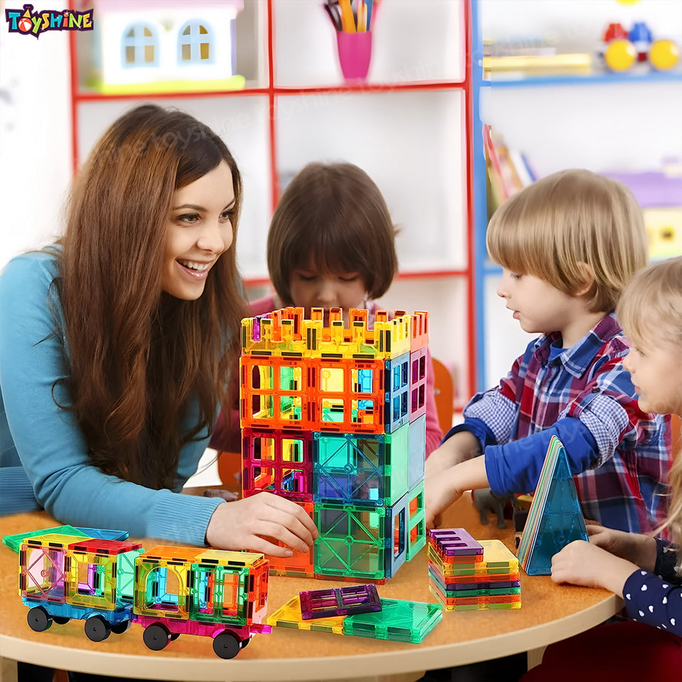 Toyshine 48 Pc Magnetic Tiles Building Block Constructing & Creative Learning Educational Toy Stem Kit for 3+ yrs