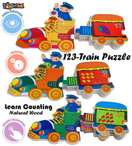 Toyshine Pack of 10 Number Train 123 Puzzle Toy, Educational and Learning Toy | Birthday Return Gift Party Favor for Kids Girls Boys