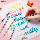 Toyshine 6 Set Glitter Gel Pens1.0mm Metallic Vibrant Sparkle 12 Colors Pens for Coloring Calligraphy Cards Drawing Doodling Crafts Scrapbooks Birthday Return Gift Party Favor for Kids Girls Boys