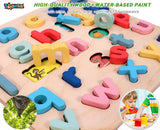 Toyshine Pack of 4 Wooden Toddler Puzzles | Small ABC, Shape Puzzle, Cutting Bakery Food and Vegetables | Kids Educational Preschool Puzzles for Children Babies Boys Girls