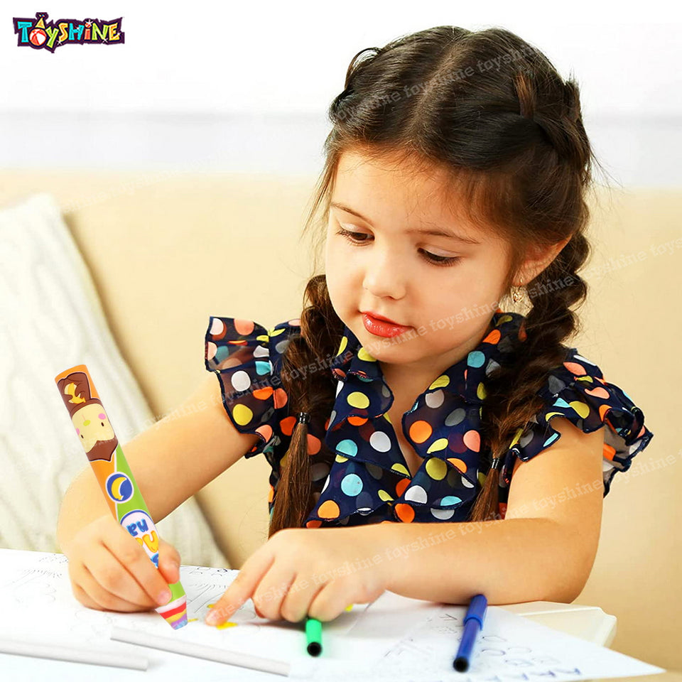 Toyshine Pack of 12 Large Pencil Crayon Theme Colorful Erasers for Children Party Favors, School Supplies, Birthday Return Gift for Boys Girls 3 4 5 6 Year Old