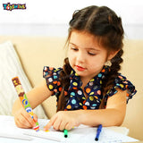 Toyshine Pack of 12 Large Pencil Crayon Theme Colorful Erasers for Children Party Favors, School Supplies, Birthday Return Gift for Boys Girls 3 4 5 6 Year Old