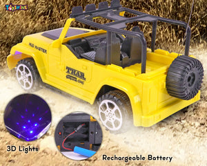 Toyshine 1:18 RC Scale Remote Control Rechargeable Wireless Toy Jeep with Lights for Kids Endless Childhood Fun Birthday Party Gift Return Gift - Yellow