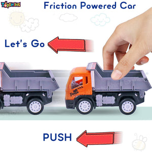 Toyshine Pack of 2 Pullback City Builder Construction Truck Vehicles Dumper and Cement Mixer Truck Toy Moveable Parts Non -Toxic for 3+ Years - Model C