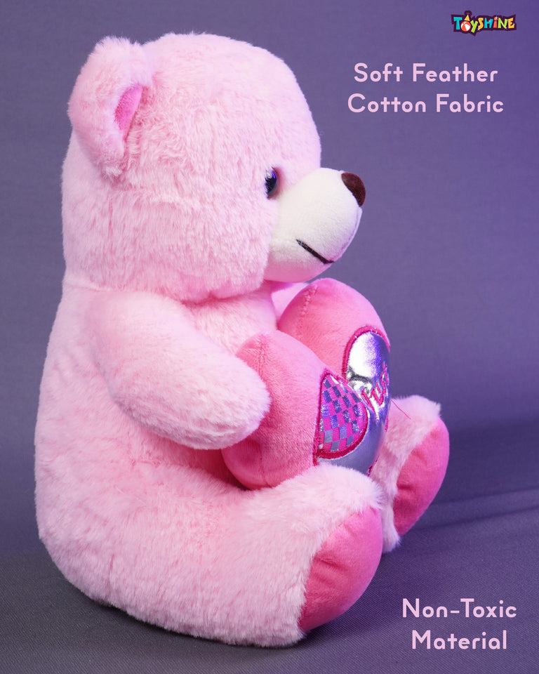 Toyshine for You Soft Toy for Kids Boy Girl Baby | Soft Feather Cotton Fabric, Teddy Pink