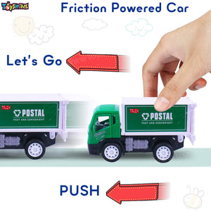 Toyshine Pack of 2 Pullback City Builder Construction Truck Vehicles Excavator and Postal Truck Toy Moveable Parts Non-Toxic for 3+ Years - Model B