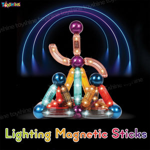 Toyshine 36 Pc Light up Roundels Magnetic Building Block Sticks 3D Magnet Puzzle Fun Educational Learning Creative Construction Toy for 3+ yrs