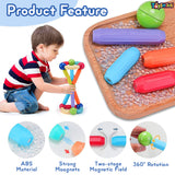 Toyshine 32 Pc Magnetic Roundels Sticks Building Block Constructing & Creative Learning Educational Toy Stem Kit for 3+ yrs Kids