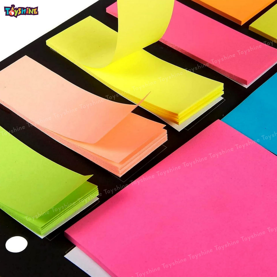 Toyshine 3 Set Super Sticky Notes with Color Coding Pattens Includes 375 pcs Index Tabs Bookmark Stickers and Memo Flag