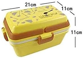 Spanker 1300ML BPAs Free Leak Proof Mom’s Choice Lunch Box with Fruit/Yogurt Pot Durable Perfect Size Kids Bento Box - Yellow