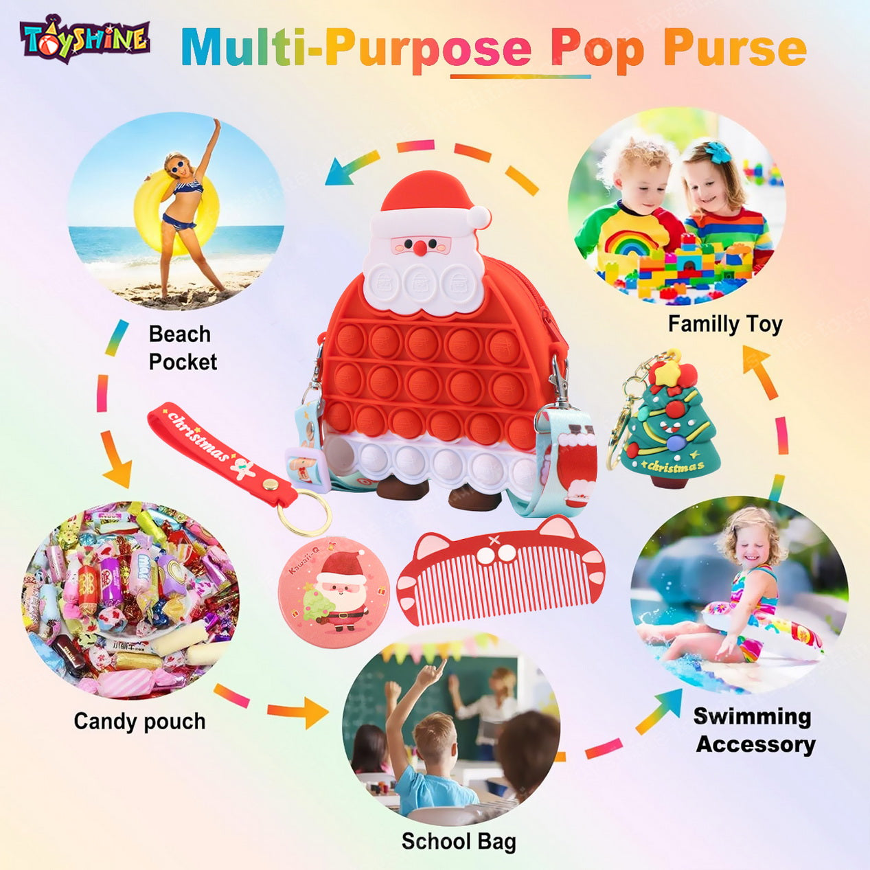 Pop Purse Toy Fidget Crossbody Pack Unicorn Girls Shoulder Bag Gifts  Bracelet Keychain Wallet Toddlers Pop Bulk Set Kit Box Popper Prizes School  Popping Party - China Badge Holder and Card Holder