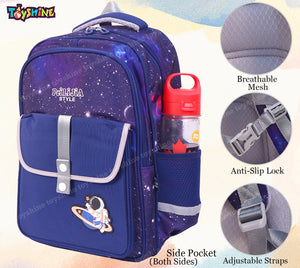 Toyshine Space Theme High School Kids Backpacks for Teen Girls Boys Lightweight Bag - Blue