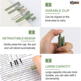 Toyshine 6 pcs Kawaii Click Action 0.5mm Neutral Pens Set High Aesthetic Value Fast Drying Kids Stationery Gift - Green