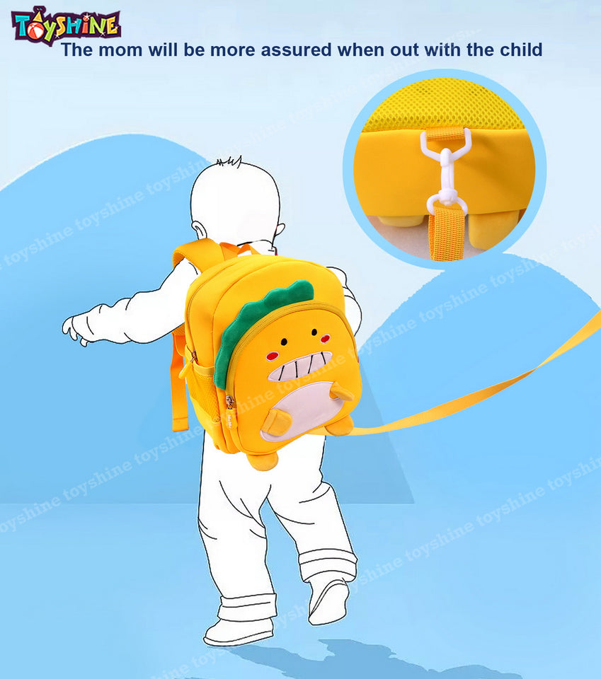 Toyshine My Dear Dino Backpacks for Kids Girls Boys Cute Dinosaurs Dino Toddler Backpack Preschool Nursery Travel Bag - Mini Size - Yellow