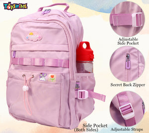 Toyshine Cute Bunny High School Backpacks for Teen Girls Boys, Lightweight Bags for Kids - Purple
