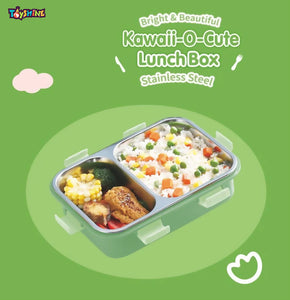 Toyshine Stainless Steel Bento Box for Kids Adults, 2 Compartments Sealed, Breathable Vent, Leak-proof Lunch Box, Keep Foods Separated Food Storage Container, Food-Safe Materials, 2 Compartments-Green