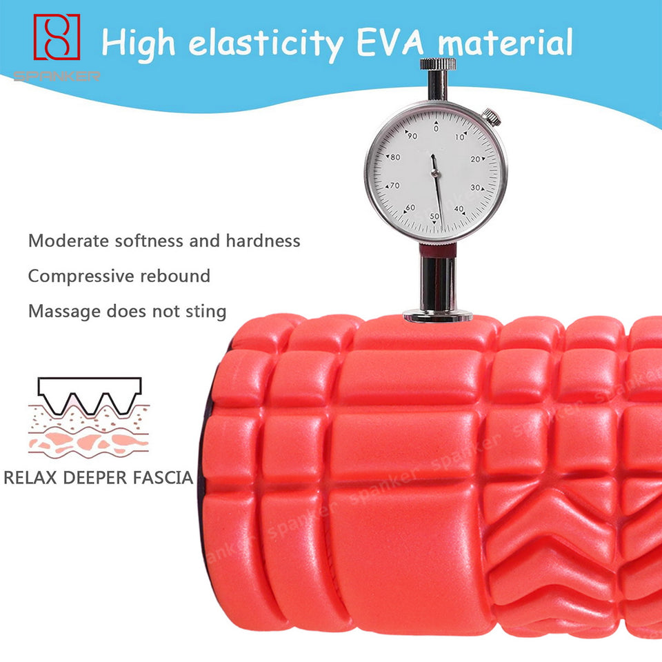 Spanker Foam Yoga Roller for Physical Therapy Exercise, Body Foam Roller, Deep Tissue Massager, Red