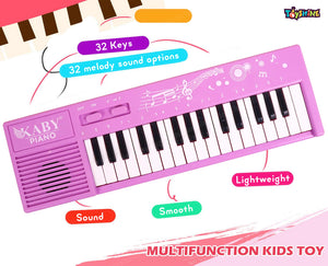 Toyshine Portable 32 Keys & 32 Melody Sound Mini Keyboard Piano Musical Toys for Babies and Kids, 3+ Years Kids Piano