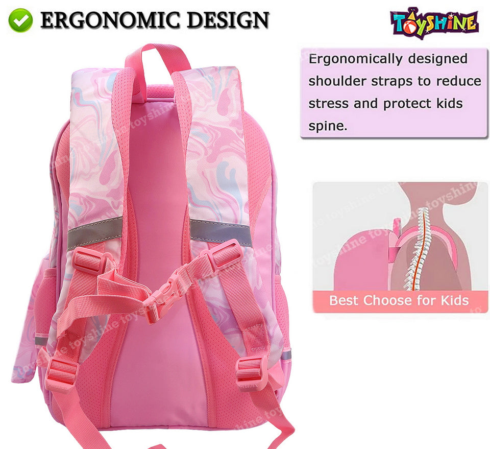 Toyshine Cute School College Backpacks for Teen Girls Lightweight Bag- Pink