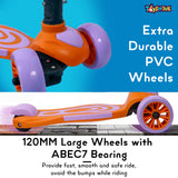 Toyshine 3 Wheel Rooster Runner Scooter with Anti Slip ABS Base Aluminium Structure Height Adjustable Handlebar Max Load 45kg for Boys and Girls Ages 4 and Above - Orange