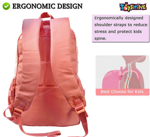 Toyshine Alphabets High School College Backpacks for Teen Girls Boys Lightweight Bag-Pink