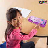 Toyshine Double Compartment Glitters Star Shine Pencil Box for Kids with Sharpener - Unicorn Purple