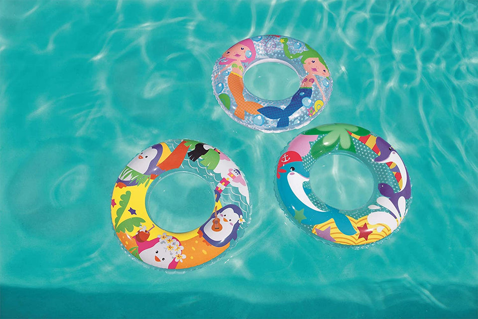 Toyshine 20'' Dolphin Pool Rings, Baby Pool, Swimming Rings for Kids, Inflatable Tubes, Summer Fun Water Toys for Kids, Party Fun, Beach Outdoor Party Supplies