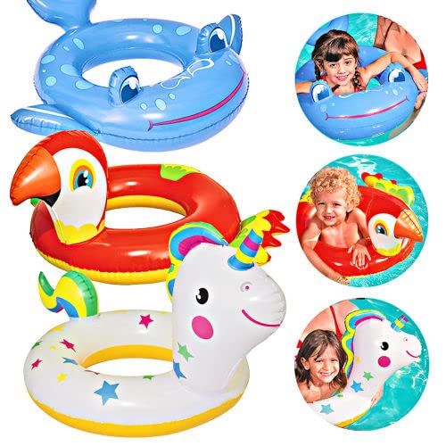 Toyshine 29'' Fish Pool Rings, Baby Pool, Swimming Rings for Kids, Inflatable Tubes, Summer Fun Water Toys for Kids, Party Fun, Beach Outdoor Party Supplies