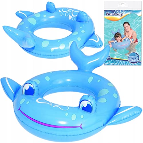 Toyshine 29'' Fish Pool Rings, Baby Pool, Swimming Rings for Kids, Inflatable Tubes, Summer Fun Water Toys for Kids, Party Fun, Beach Outdoor Party Supplies