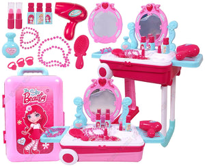 Toyshine Carry Along Dressing Set Toy with Briefcase and Accessories, Beauty Make Up Set Makeup Pretend Play Toy (Multicolor)