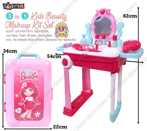 Toyshine Carry Along Dressing Set Toy with Briefcase and Accessories, Beauty Make Up Set Makeup Pretend Play Toy (Multicolor)