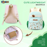 Toyshine 11" Cute Teddy Theme Kindergarten Backpack for Kids Girls Boys Toddler Backpack Preschool Nursery Travel Bag Picnic Bag, Mini Size - Green